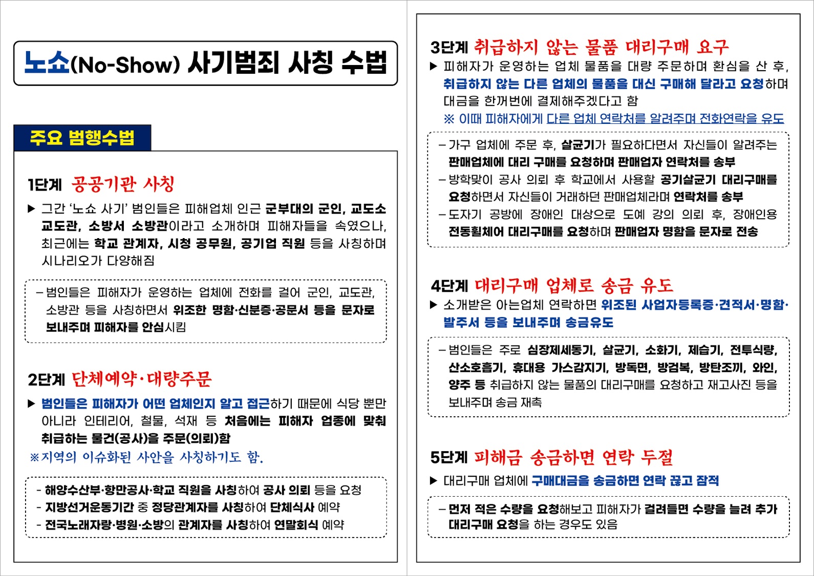 노쇼사기 예방 리플릿(1)